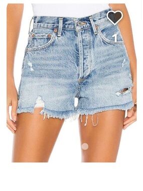 AGOLDE Jaden High Rise Cut Off Shorts cut offs 26 light wash P297